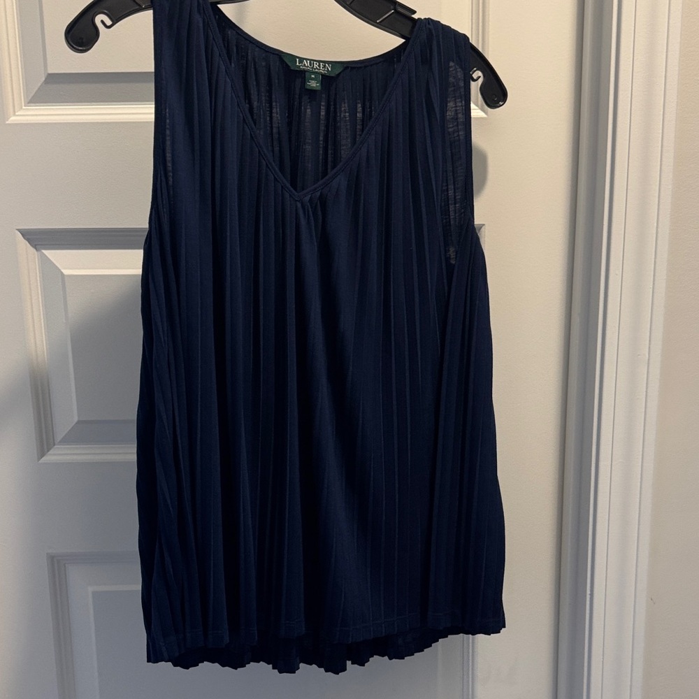 Lauren Ralph Lauren Navy Sleeveless Blouse